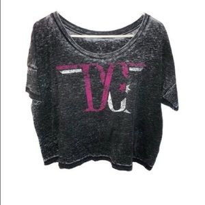 DC Vintage Grunge Oversized Grey Acid Wash Tee Shirt